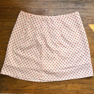 Princess Polly White Mini Skirt with orange Dots